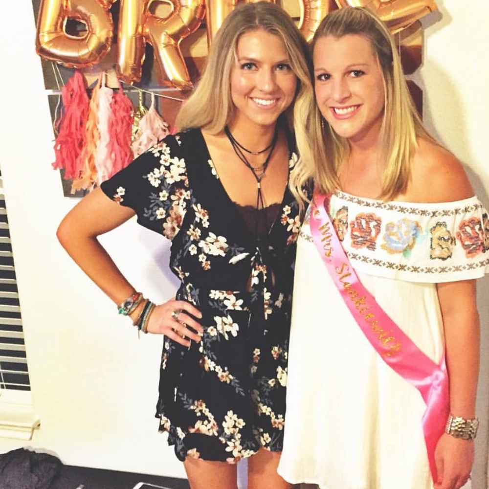 American Eagle black floral romper.